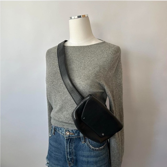 Free People Black Leather Belt Sling Bag. - Picture 1 of 11